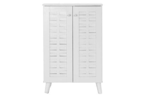 Essentials 2 Door Shoe Cabinet in White - Image 2