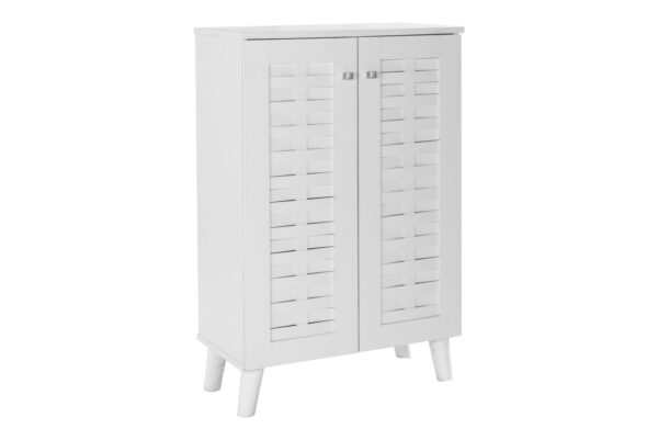 Essentials 2 Door Shoe Cabinet in White - Image 4