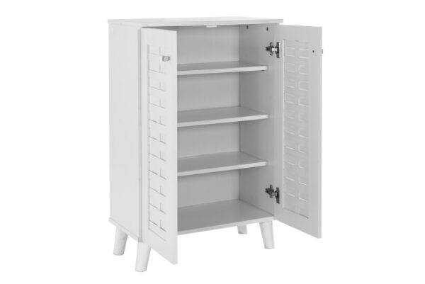 Essentials 2 Door Shoe Cabinet in White - Image 3