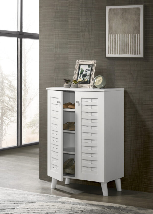 Essentials 2 Door Shoe Cabinet in White