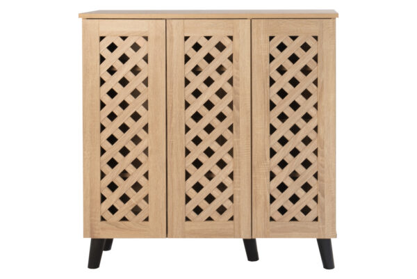 Essentials 3 Door Shoe Cabinet in Sonoma Oak - Image 2