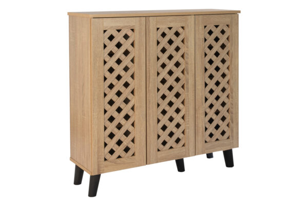 Essentials 3 Door Shoe Cabinet in Sonoma Oak - Image 3