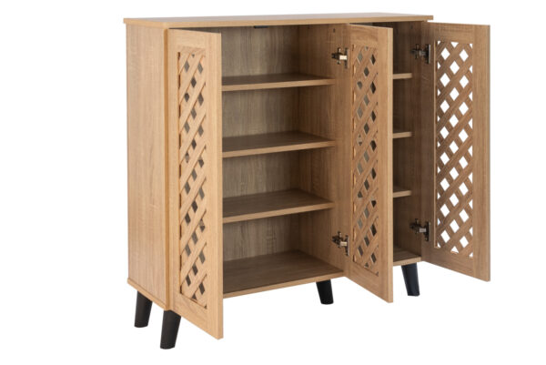 Essentials 3 Door Shoe Cabinet in Sonoma Oak - Image 4