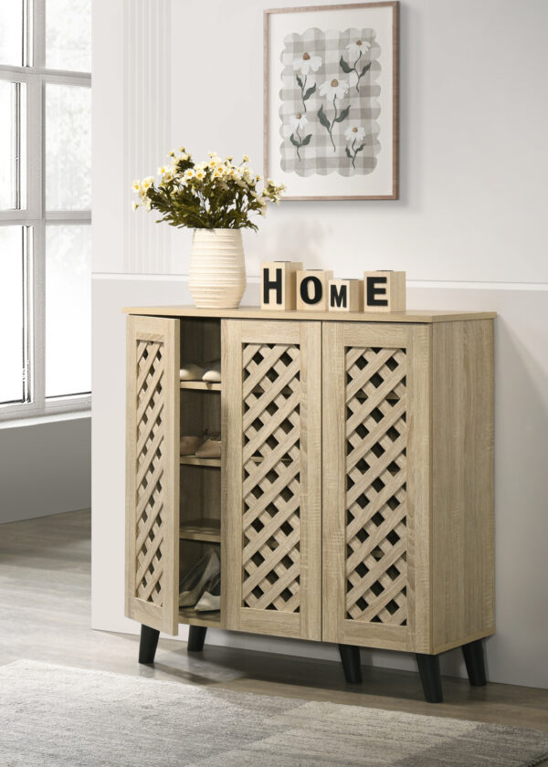 Essentials 3 Door Shoe Cabinet in Sonoma Oak